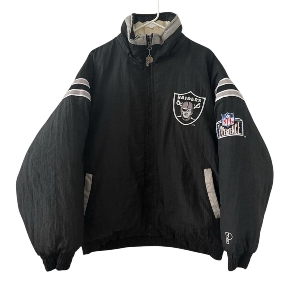 Vintage Pro player Oakland Raiders Jacket Size Large NFL 90s Street wear 2-face
